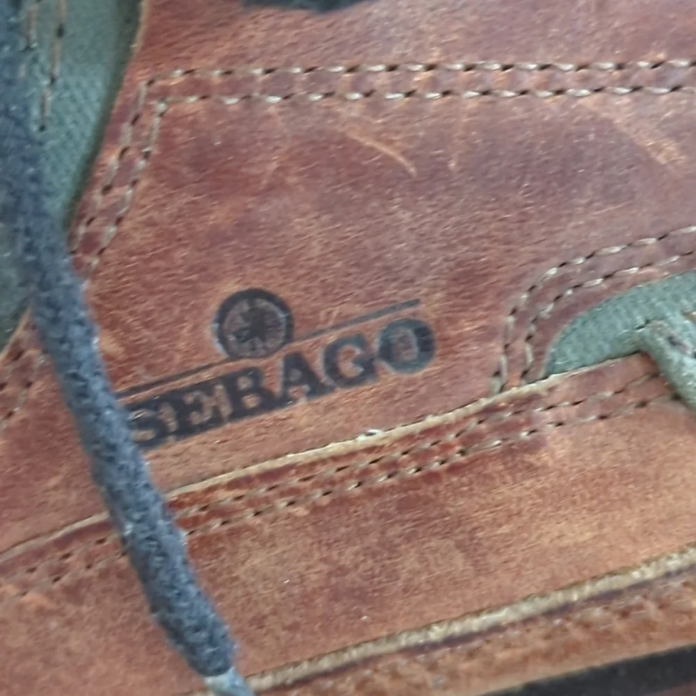 Sebago Mens 9W Brown Leather Shoes Casual Thick Sole